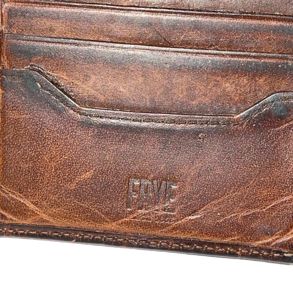 Frye Men's Leather Wallet Brown Logan Billfold - Picture 4 of 5